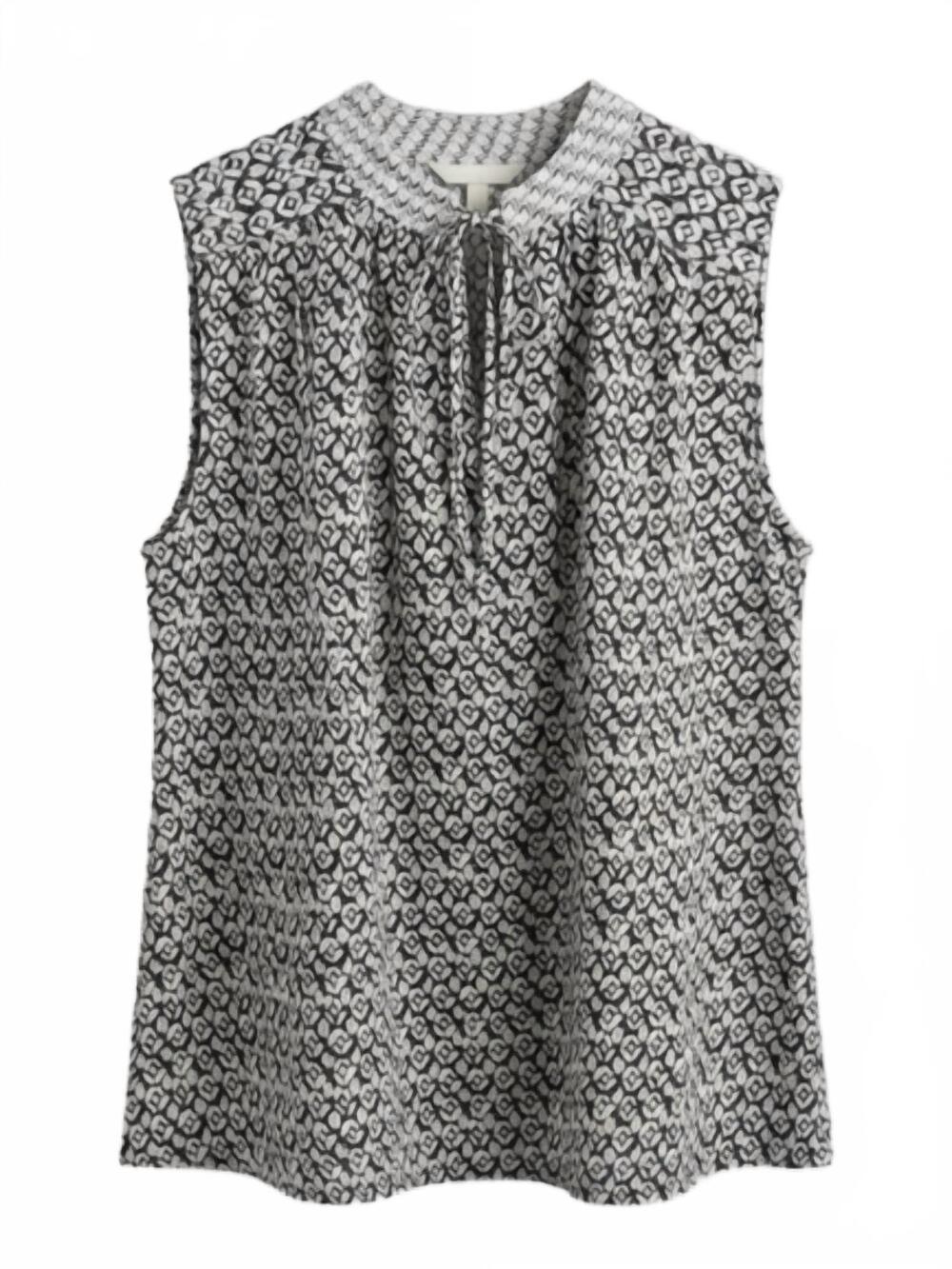 NEW ELAN women's sleeveless flowy blouse in black/white